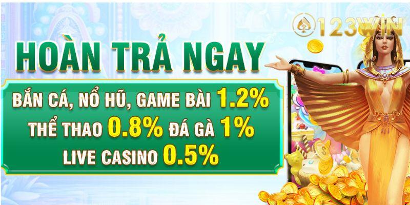 khuyến mãi hoàn trả tức thời 123win