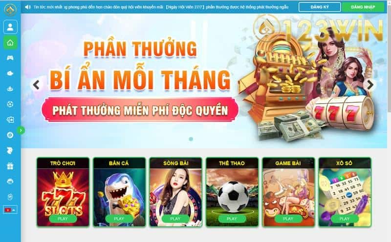 Nội dung khuyến mãi “Phần Thưởng Bí Mật Mỗi Tháng” tại 123Win